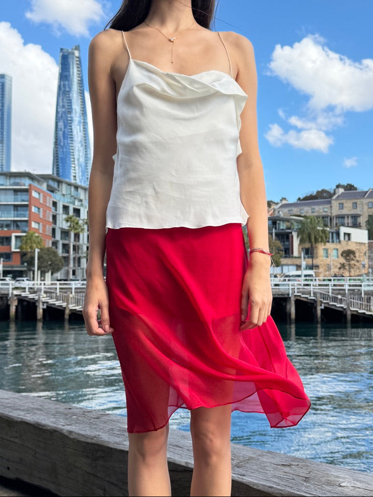 Voilette Silk 2-in-1 Skirt & Top in Red