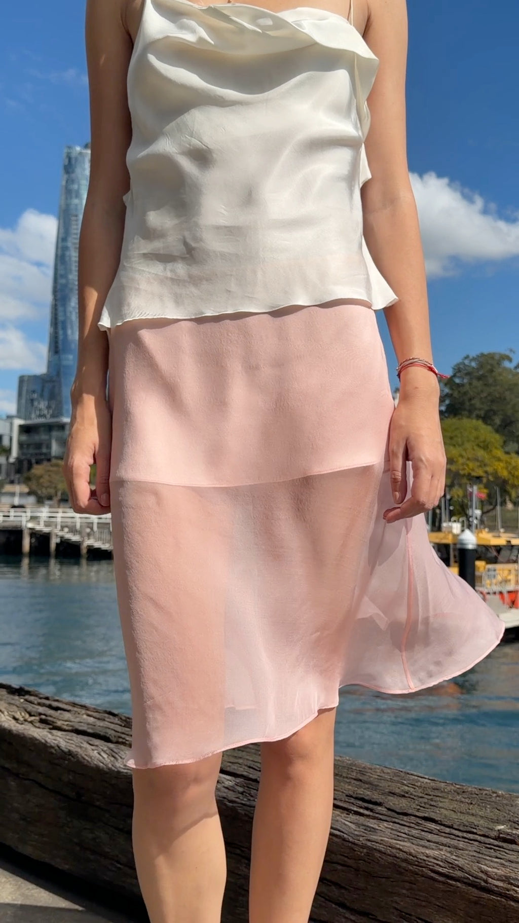 Voilette Silk 2-in-1 Skirt & Top in Pink