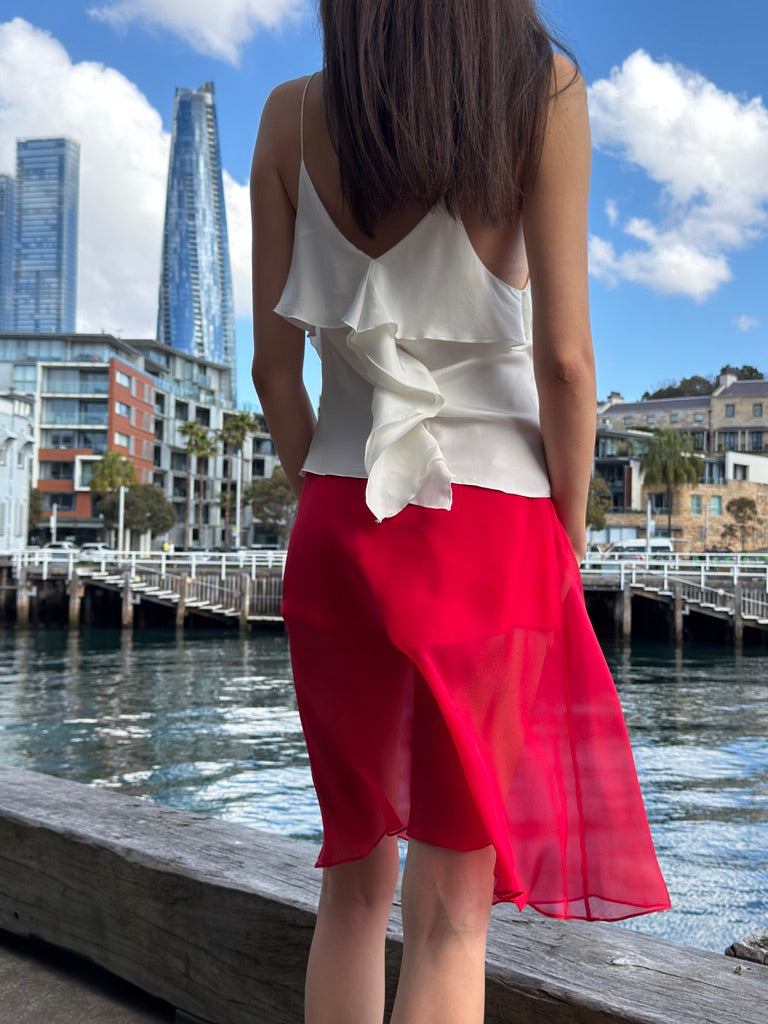 Voilette Silk 2-in-1 Skirt & Top in Red