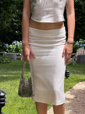 Column Linen Blend Skirt