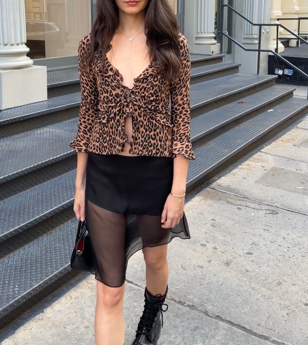 Voilette Silk Skirt in Black