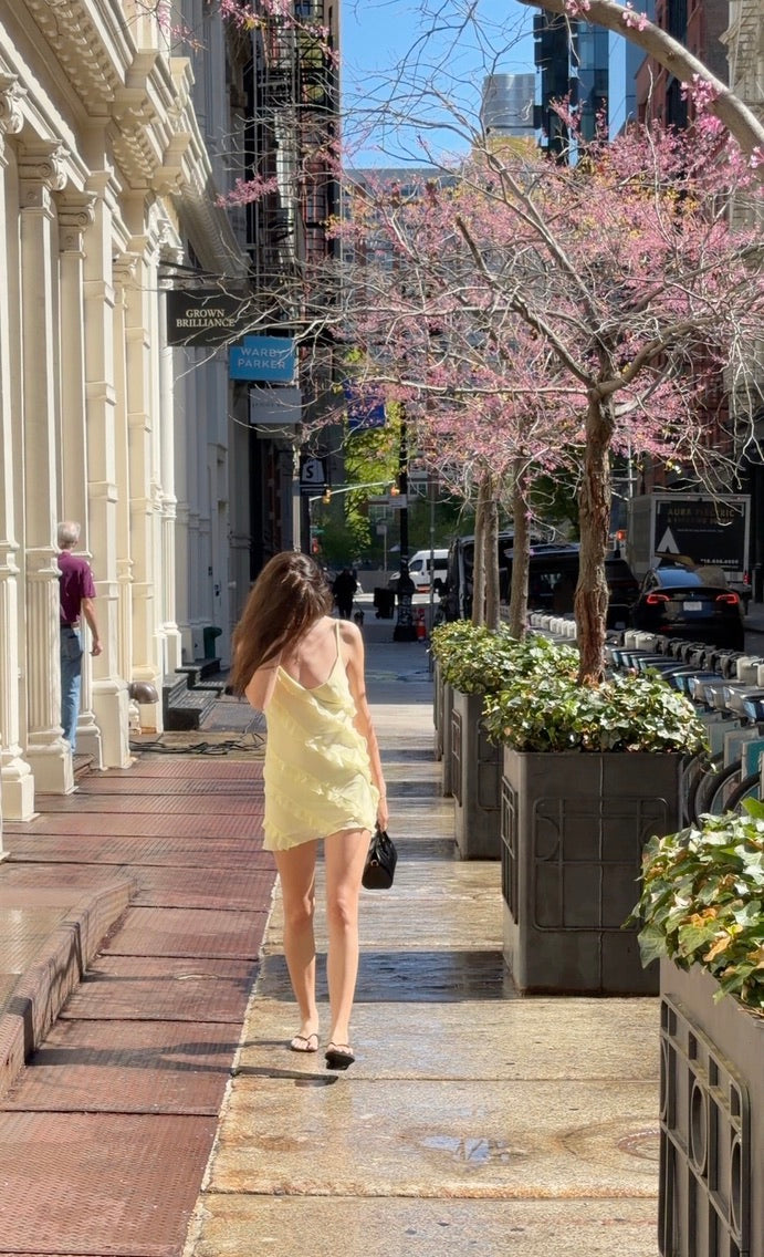 Somerset Mini Dress in Butter Yellow