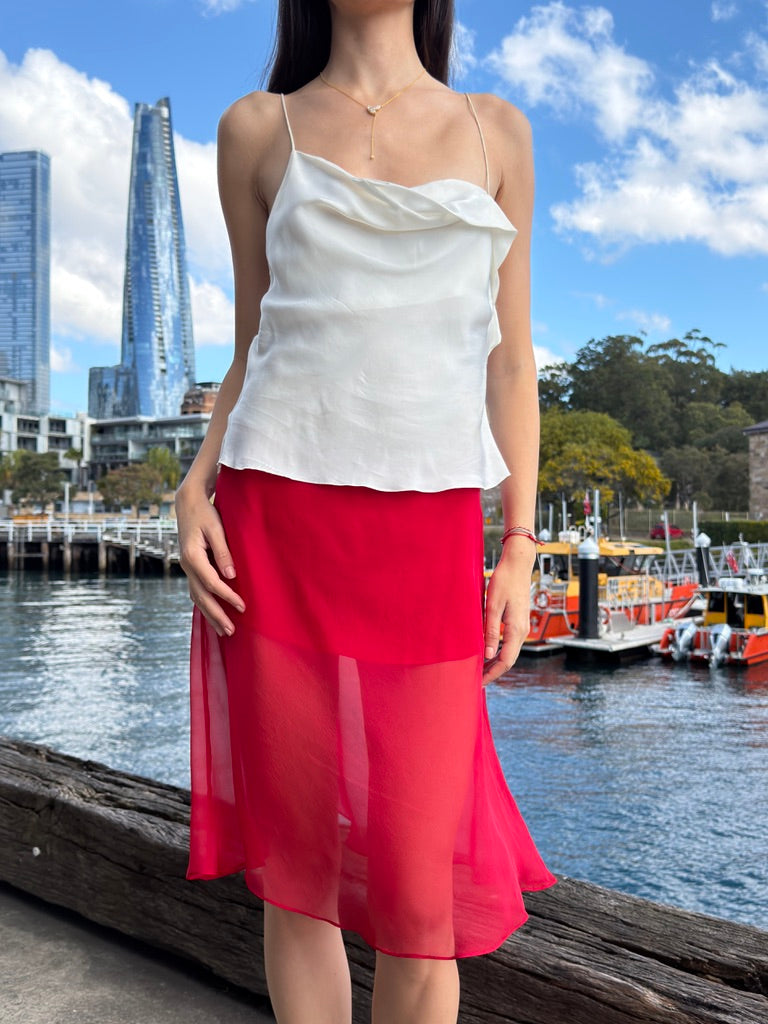 Voilette Silk 2-in-1 Skirt & Top in Red