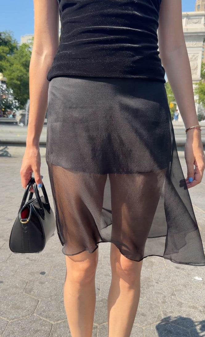 Voilette Silk 2-in-1 Skirt & Top in Black