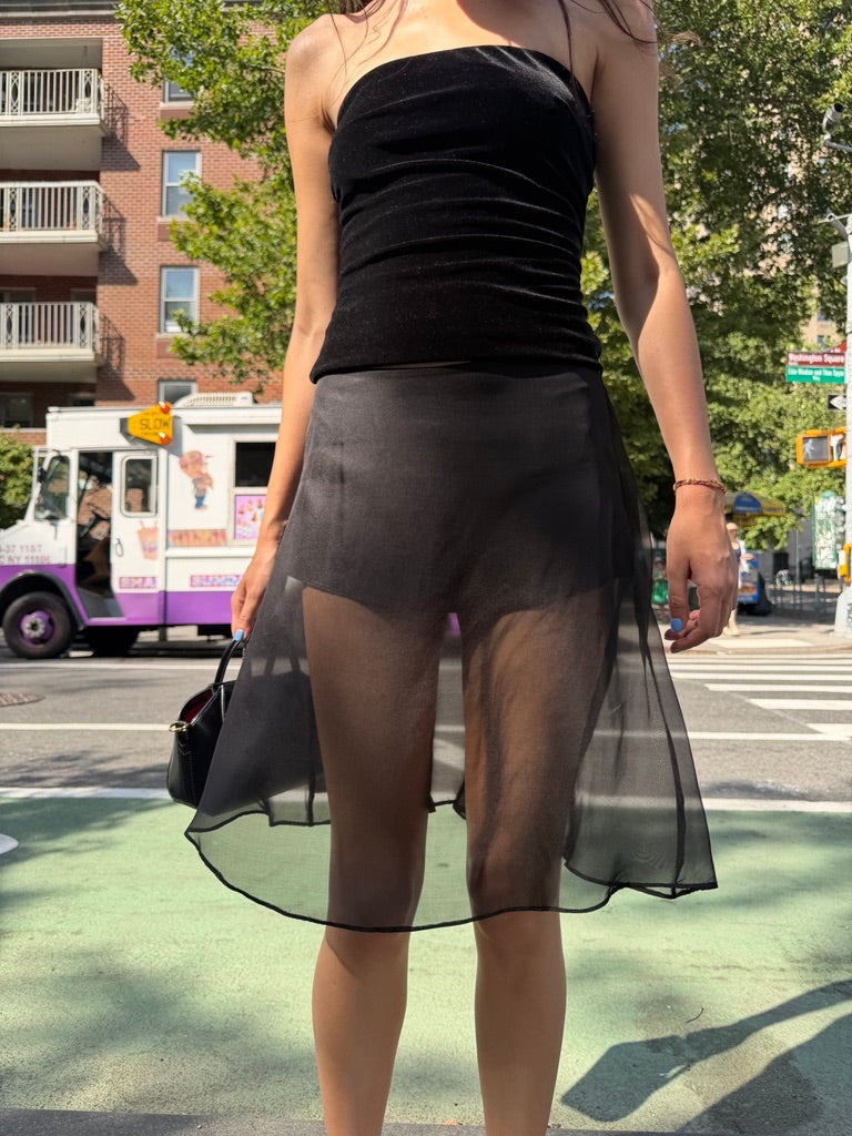 Voilette Silk 2-in-1 Skirt & Top in Black