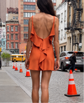 Lex Mini Dress in Burnt Orange