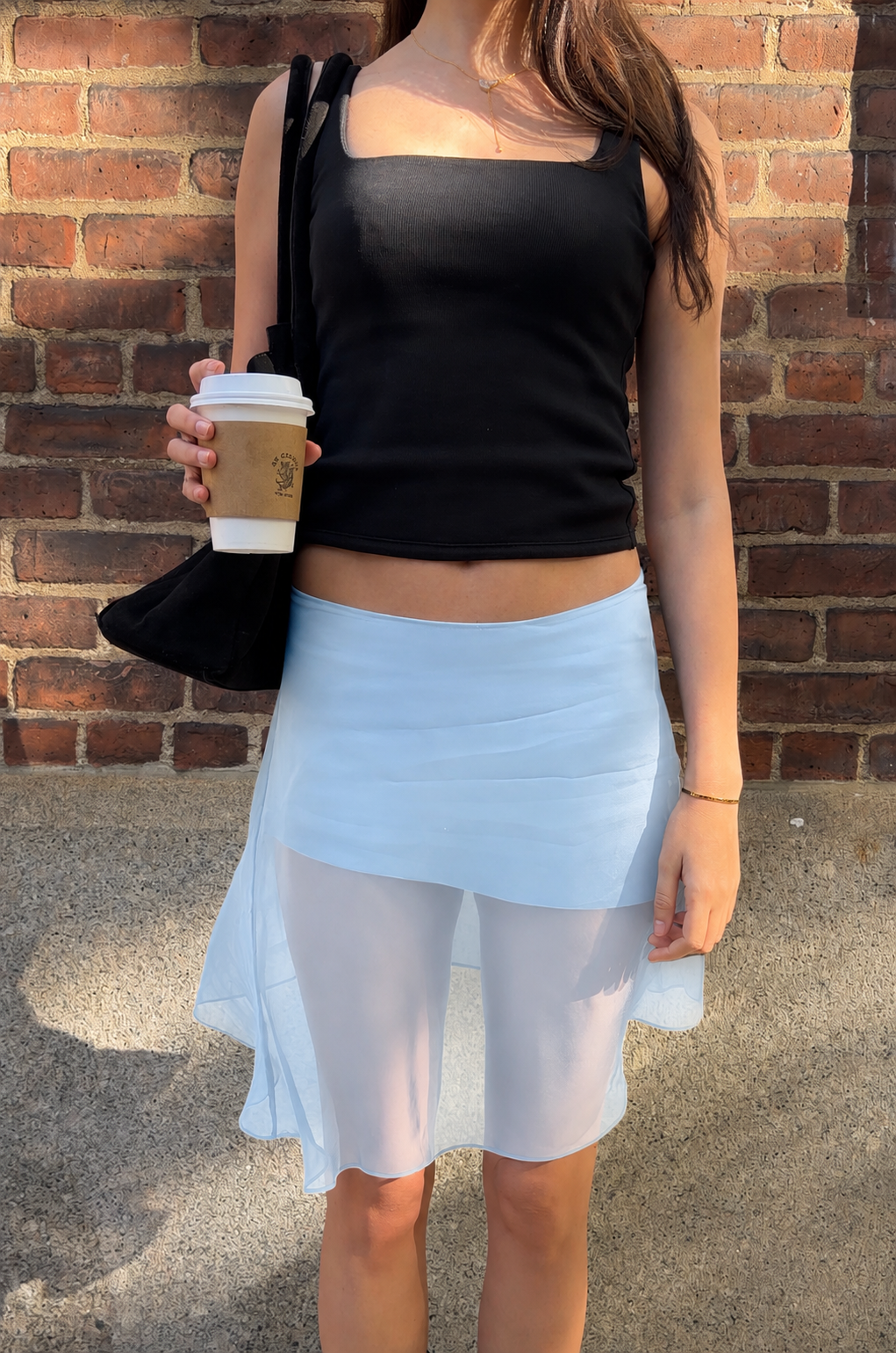 Voilette Silk Skirt in Powder Blue