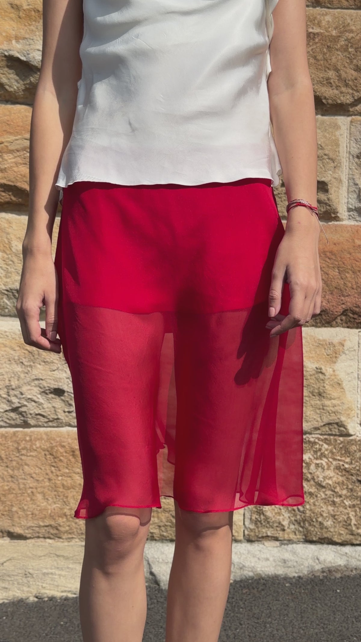 Voilette Silk 2-in-1 Skirt & Top in Red