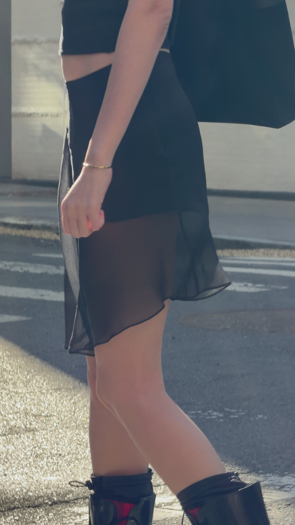 Voilette Silk Skirt in Black