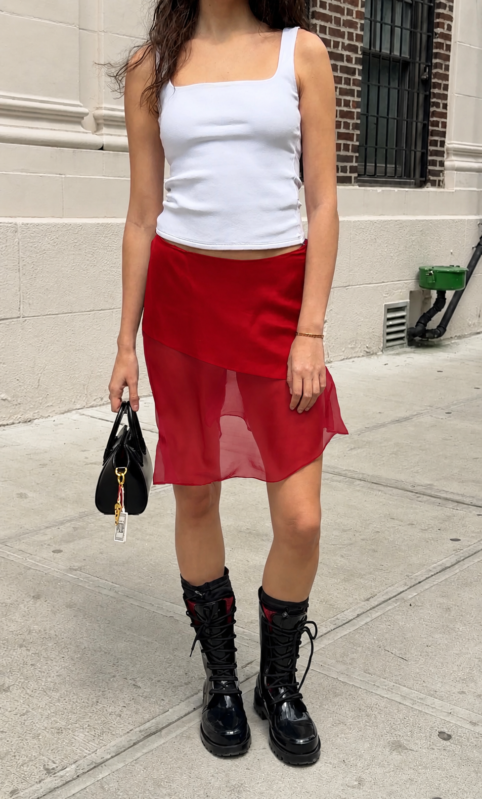 Voilette Silk Skirt in Red